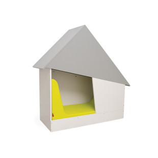White and gray noise-cancelling hideout