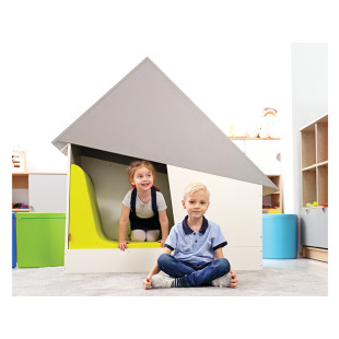 White and gray noise-cancelling hideout