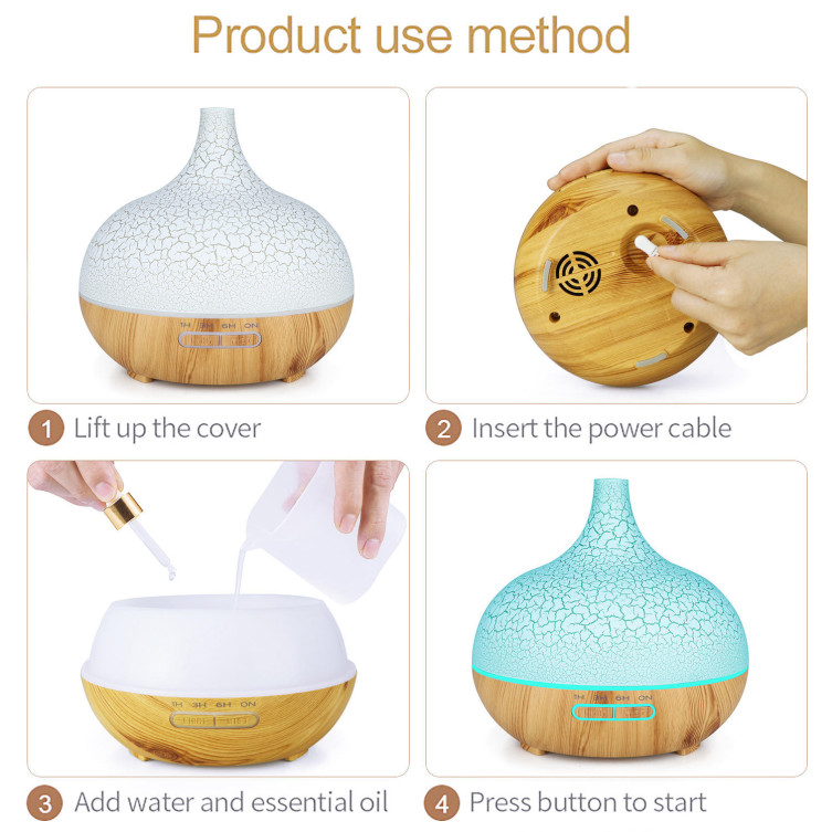 LED PATTERNED ESSENTIAL OIL DIFFUSER. 400 ML