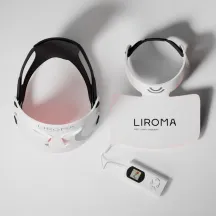 LIROMA® LED TERAPINĖ RAUDONOS ŠVIESOS IR ARTIMŲ INFRARAUDONŲJŲ SPINDULIŲ VEIDO, KAKLO IR DEKOLTĖ ZONOS KAUKĖ