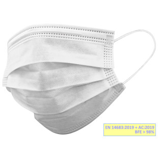 MEDICAL SURGICAL DISPOSABLE 3-LAYER FACE MASKS 50 PCS. GISAFE 98%