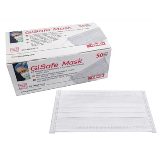 MEDICAL SURGICAL DISPOSABLE 3-LAYER FACE MASKS 50 PCS. GISAFE 98%