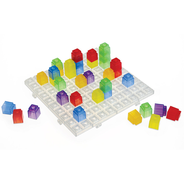 Educational transparent blocks with base