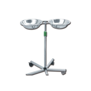 Stainless steel stand with two bowls DOUBLE BOWL 4 L