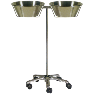 STAINLESS STEEL STAND WITH TWO BOWLS H48.2 7 L
