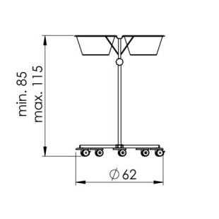 STAINLESS STEEL STAND WITH TWO BOWLS NEREZ1012* 5 L
