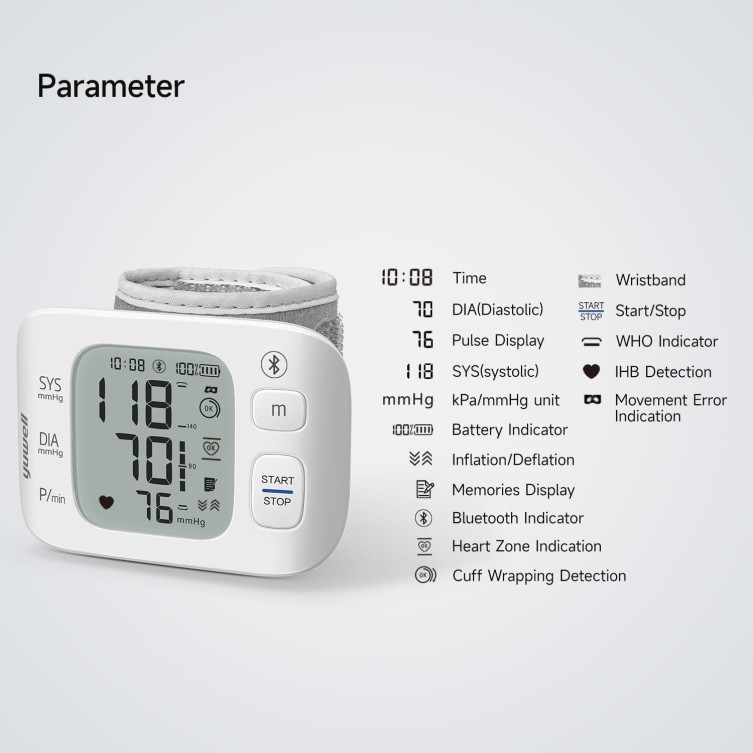 YUWELL RIEŠO KRAUJOSPŪDŽIO MATUOKLIS, Riešiniai kraujospūdžio matuokliai