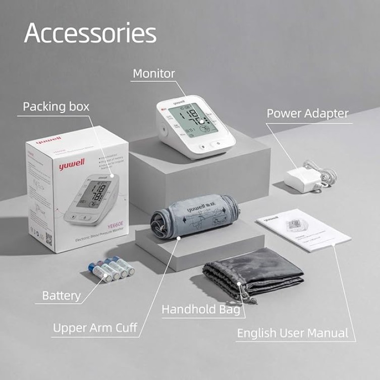 YUWELL UPPER ARM BLOOD PRESSURE MONITOR WITH VOICE FUNCTION, Upper arm blood pressure monitors