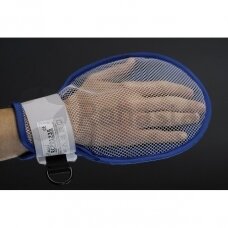 Protective gloves with fastening ring