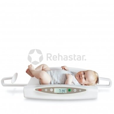 Kalibruotos kūdikių svarstyklės su ūgio matavimo sistema ADE