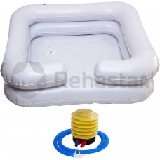 Inflatable hair washing tub with pump