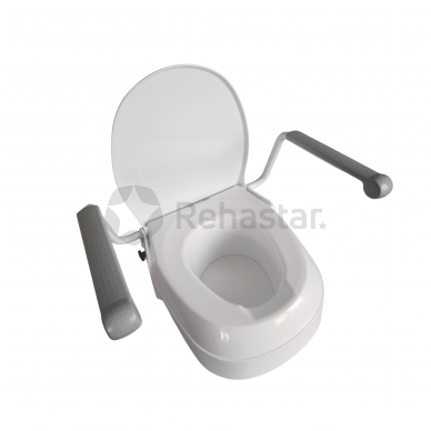 Toilet lift with armrests and lid