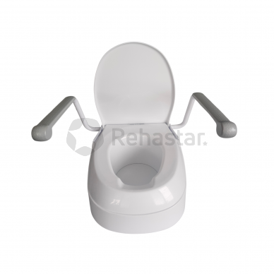 Toilet lift with armrests and lid