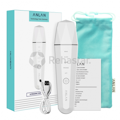 Atsparus vandeniui ultragarsinis veido valymo prietaisas su šilumos terapija ANLAN IPX5